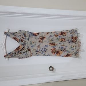 Silk Floral Sleeveless Dress